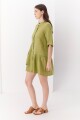 VESTIDO LINO STEP OLIVA