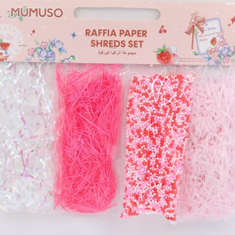 JUEGO DE TROZOS DE PAPEL DE RAFIA (ROSA) JUEGO DE TROZOS DE PAPEL DE RAFIA (ROSA)