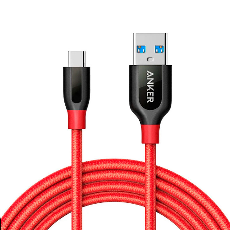 Cable PowerLine+ USB-C to USB 6ft Red Cable PowerLine+ USB-C to USB 6ft Red