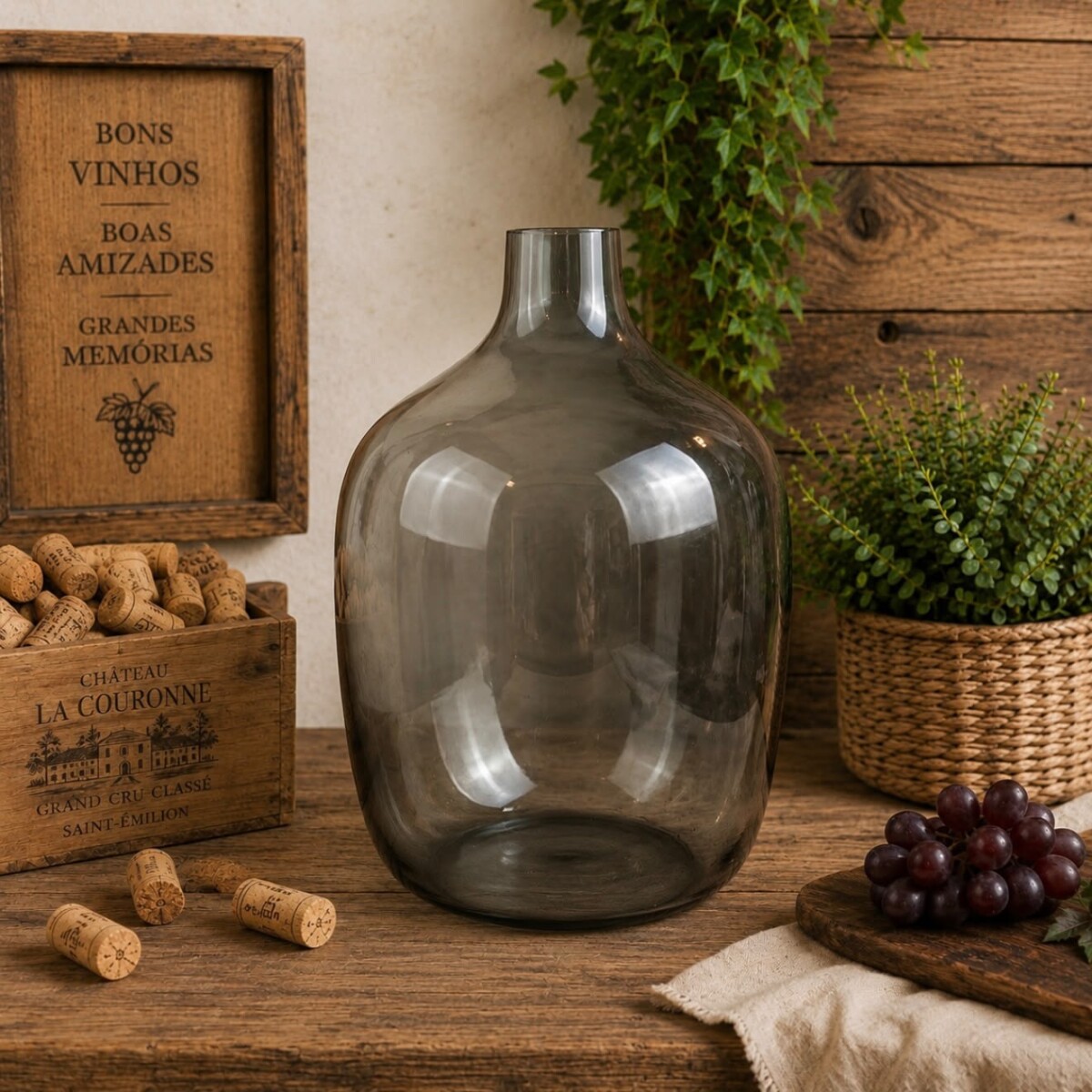 Florero Decorativo De Vidrio - 35cm Altura 