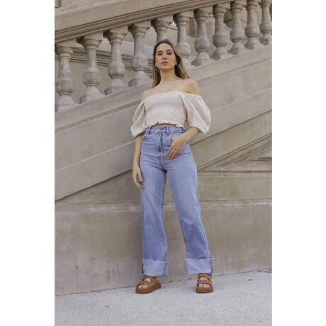 Jean Wide Morango Celeste Oscu