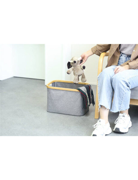 ORGANIZADOR BORDE MADERA 38X26X25CM EXT TELA GRIS ORGANIZADOR BORDE MADERA 38X26X25CM EXT TELA GRIS