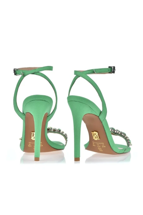 Sandalia Taco Alto Silk Verde