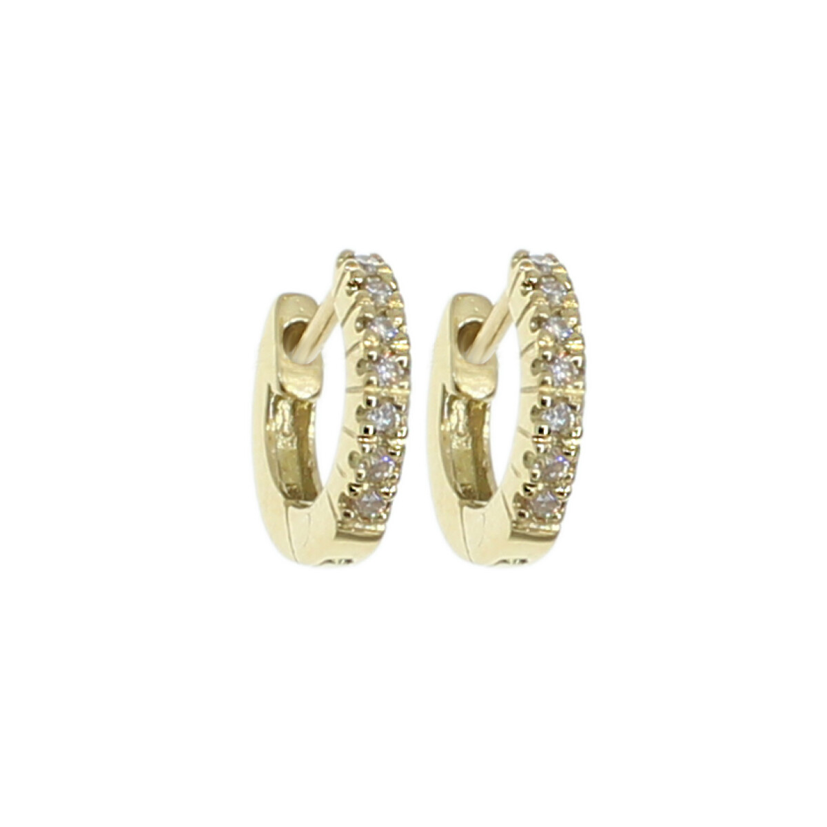 Caravanas, aros de oro 18k y brillantes N8768 