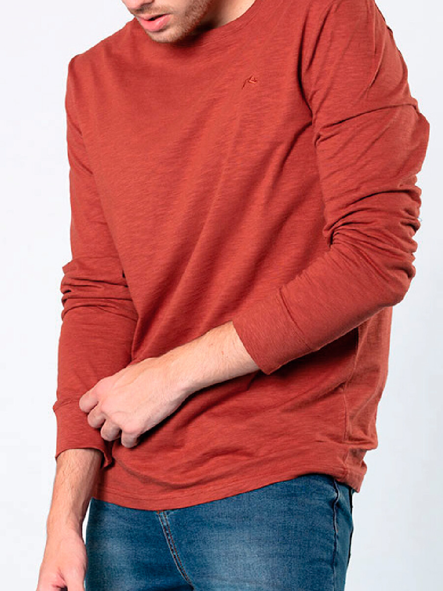 T-SHIRT ML MARK E23 RUSTY - Ladrillo 