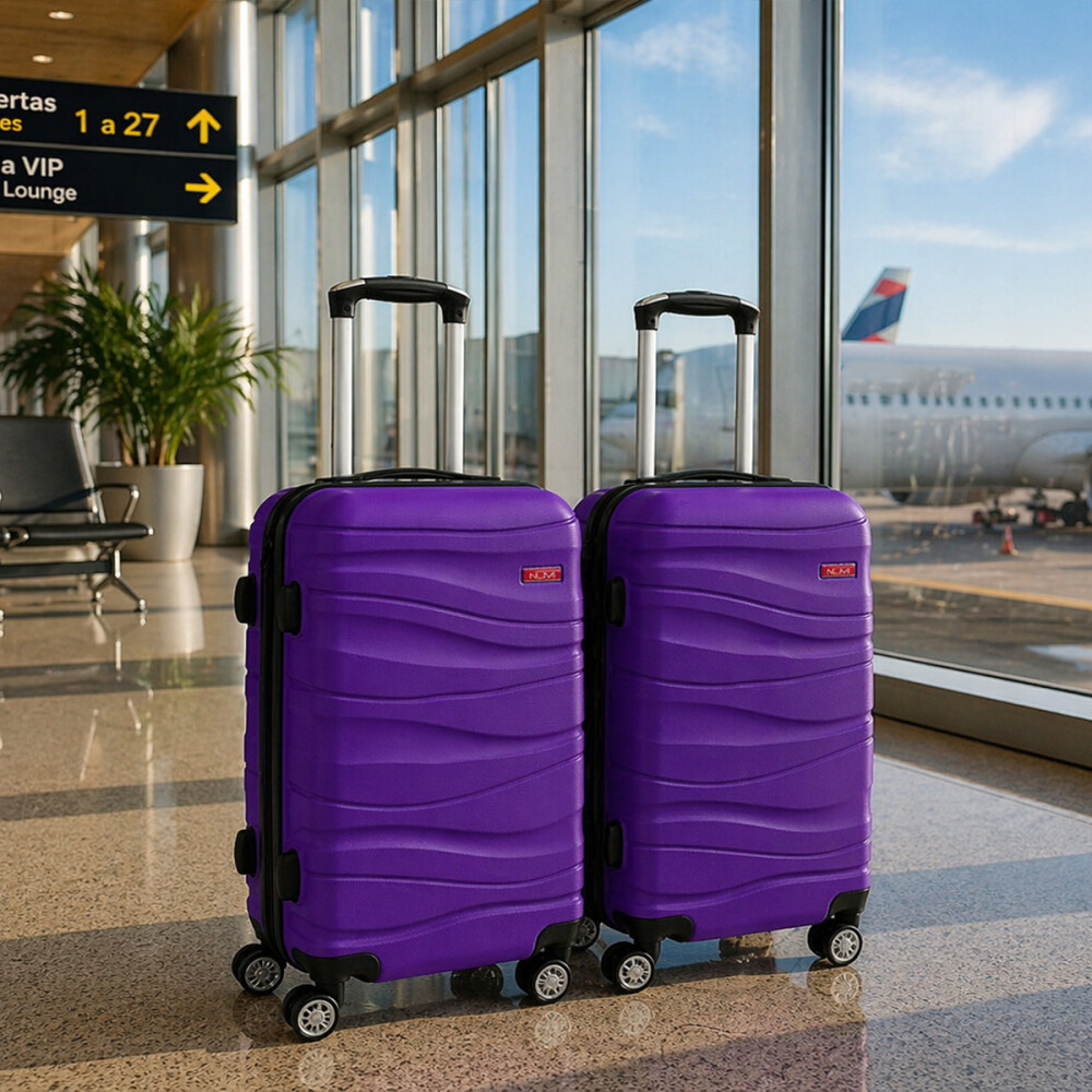 Valija Rigida Carry On Con Mango Telescopico Violeta
