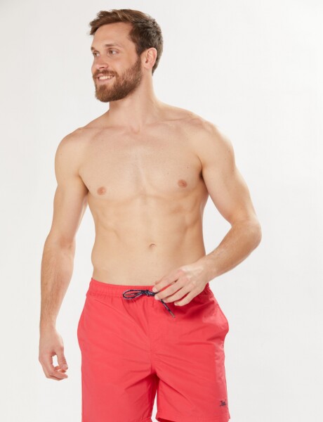 SHORT DE BAÑO LISO Rojo