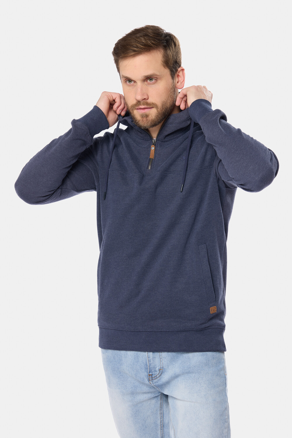 CANGURO DE FELPA MEDIO CIERRE Piedra