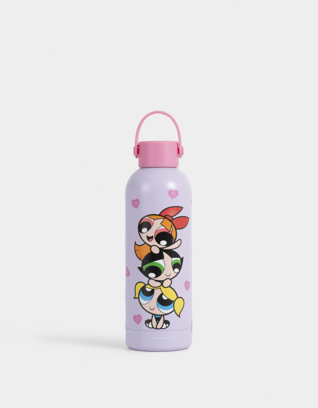 Accesorios Cocina Botella Metálica "chicas Superpoderosas" - Violeta Lila