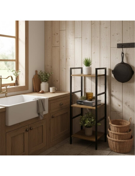 ESTANTERIA 3 NIVELES 29.5X24X80CM MADERA Y METAL ESTANTERIA 3 NIVELES 29.5X24X80CM MADERA Y METAL