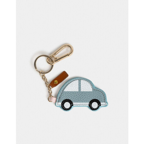 Llavero Y Charm De Autito De Pu Azul Celeste
