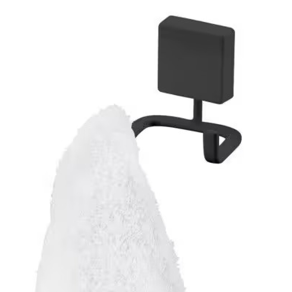 GANCHO DOBLE DE BAÑO NEGRO MATE Gancho Doble De Baño Negro Mate