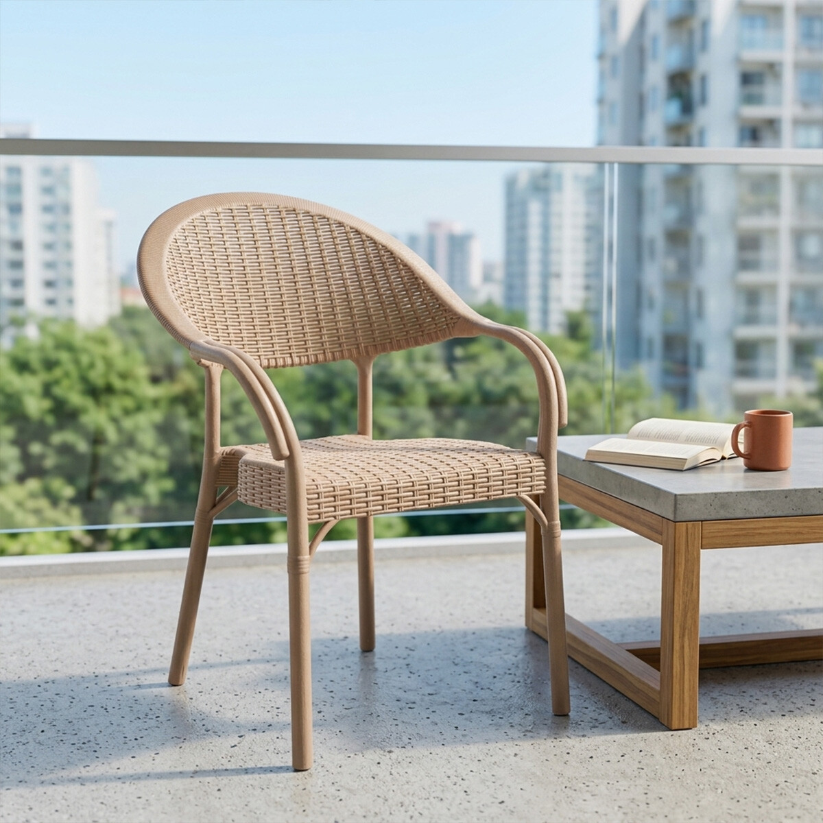Silla de exterior Bambú - Beige 