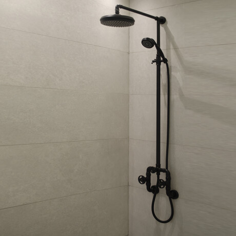 Griferia Ducha Exterior Industrial Negro Mate Aqualia 000