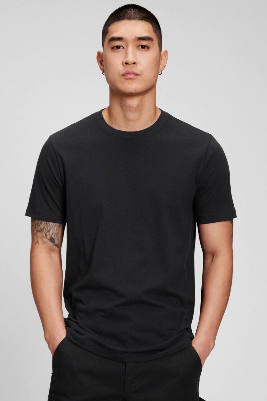 Remera Bàsica Manga Corta Hombre Black 200