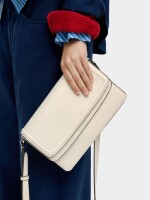 Bolso Bandolera Con Solapa Doble crudo