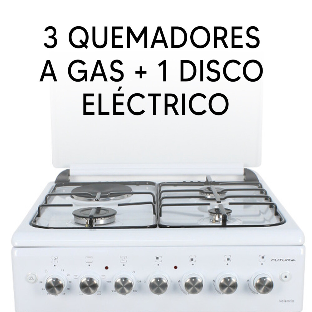 Cocina Combinada Futura Plus Valencia Fut-60cm31b Blanco