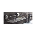 REPISA SOPORTE PARA BAÑO COCINA CON VENTOSA PLATEADO