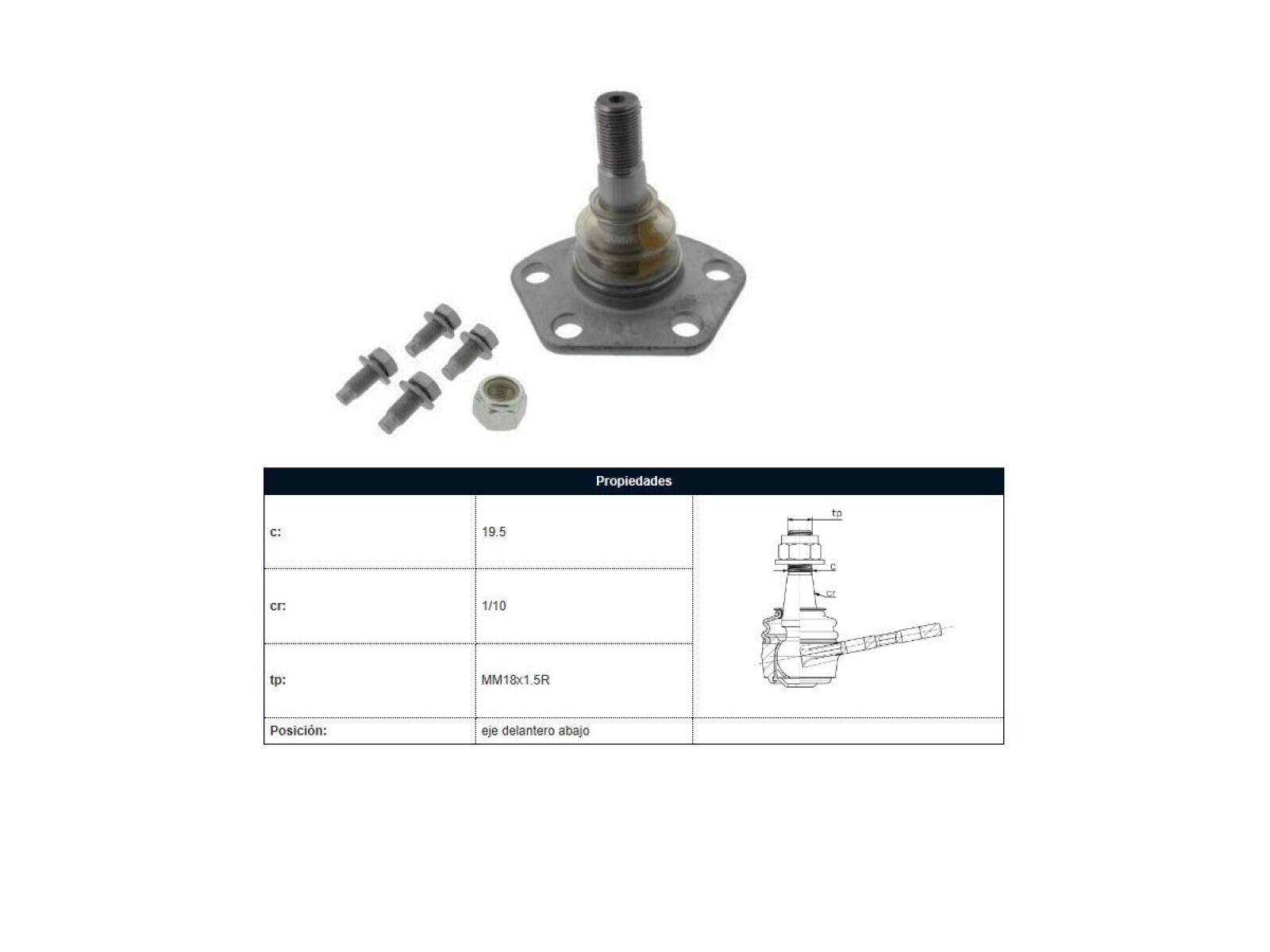 Rotula Del Fiat Ducato, Peug Boxer 87-25 Der/Izq 