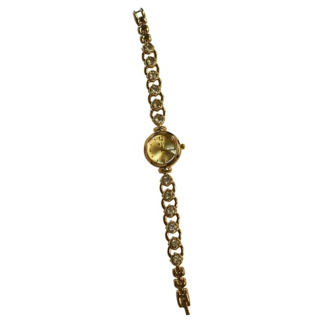 Reloj Pulsera para Mujer Diseño Elegante Malla con Brillos Dorado