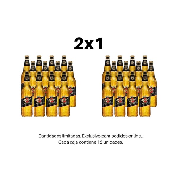 2x1 Cajas Miller Genuine Draft 600ml 2x1 Cajas Miller Genuine Draft 600ml