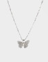 Cadena Corta con Dije Con Mariposas Cadena Con Dije De Mariposa - Plateado