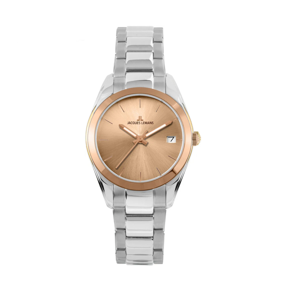 Reloj Jacques Lemans con Malla de Acero y Esfera Redonda 