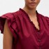 V-FLUTTER SLV EYELET YOKE TOP RED DELICIOUS