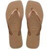 Ojotas Havaianas Slim Square Logo Metallic Dorado