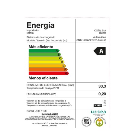 Heladera 610 lts Beko GN1416220CX
