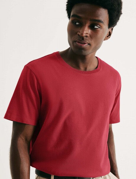 CAMISETA BÁSICA MANGA CORTA ROJO