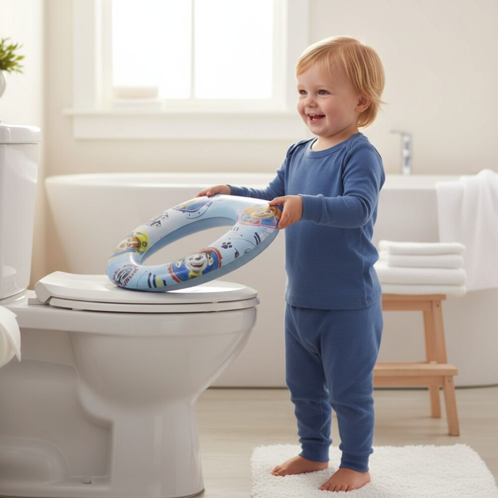 Reductor inodoro acolchonado paw patrol celeste