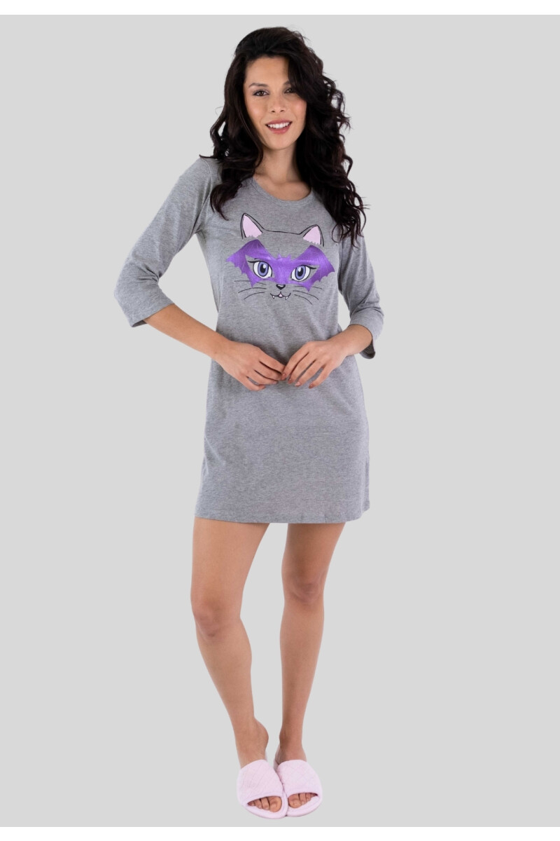 CAMISÓN ALGODÓN GRIS