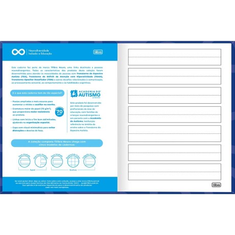 Cuadernola Tilibra Neurodiversidad 40 hojas Caligrafia Ampliada Rosado