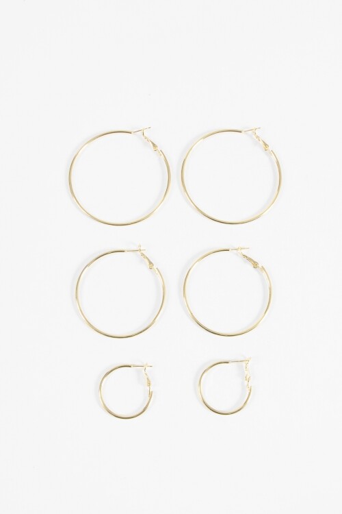 Set de aros finos dorado
