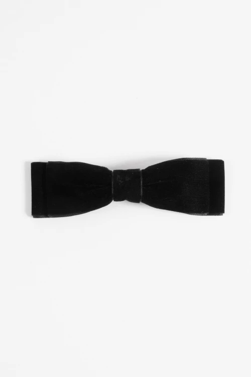 Broche moña terciopelo negro
