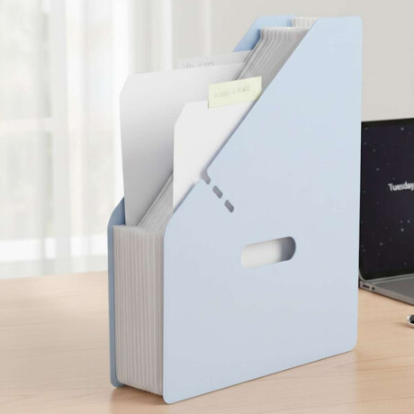 Organizador archivador para papeles colores pastel Celeste