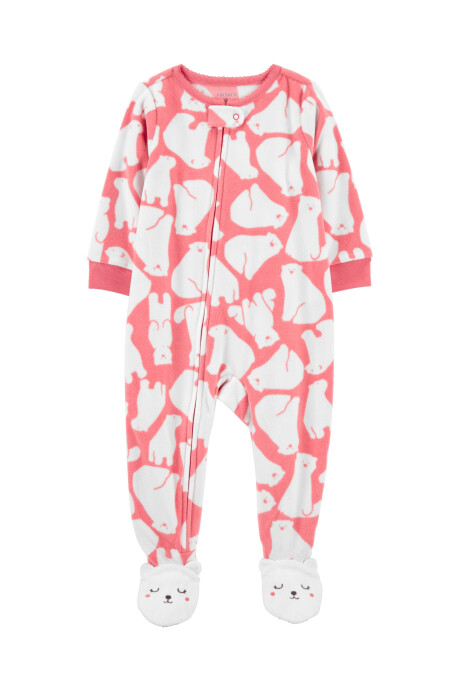 Pijama una pieza de micropolar con pie y diseño oso polar 0