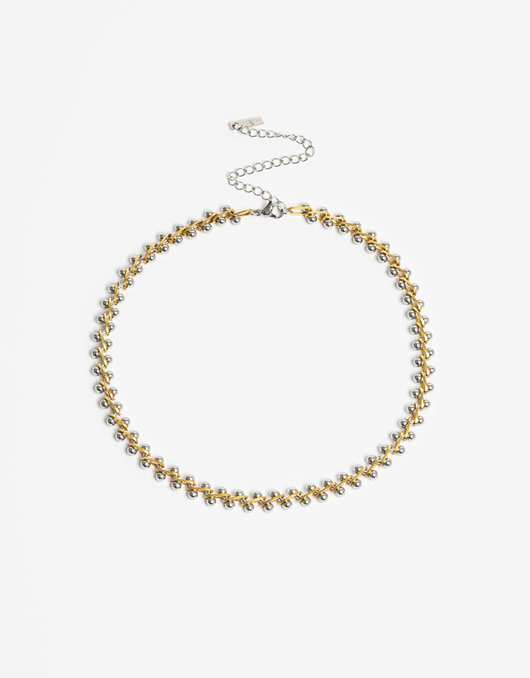 Collares Cortos Metal Collar De Acero Biplating - Dorado