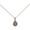 Conjunto Gota-Plata rodinada con micra oro rojo- Piedra Zirconia-CJ2004 - Adulto - Conpiedra
