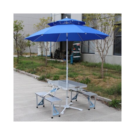 Mesa Tipo Maletín Plegable en Aluminio con 4 Bancos Arye Mesa Tipo Maletín Plegable en Aluminio con 4 Bancos Arye