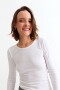 Remera m/l acanalada cuello a la base BLANCO