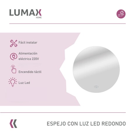 Espejo redondo Luz Led Lumax 80 cm Espejo redondo Luz Led Lumax 80 cm