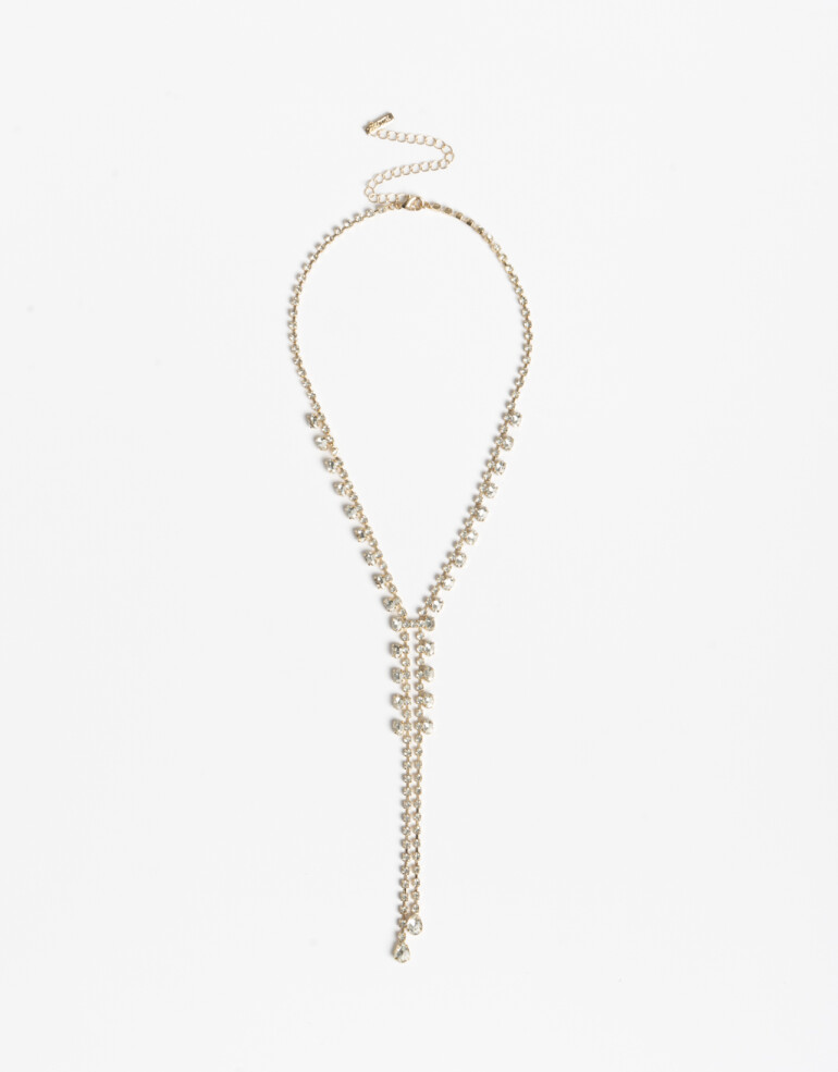 Collares Largos Strass Collar Largo Strass - Dorado