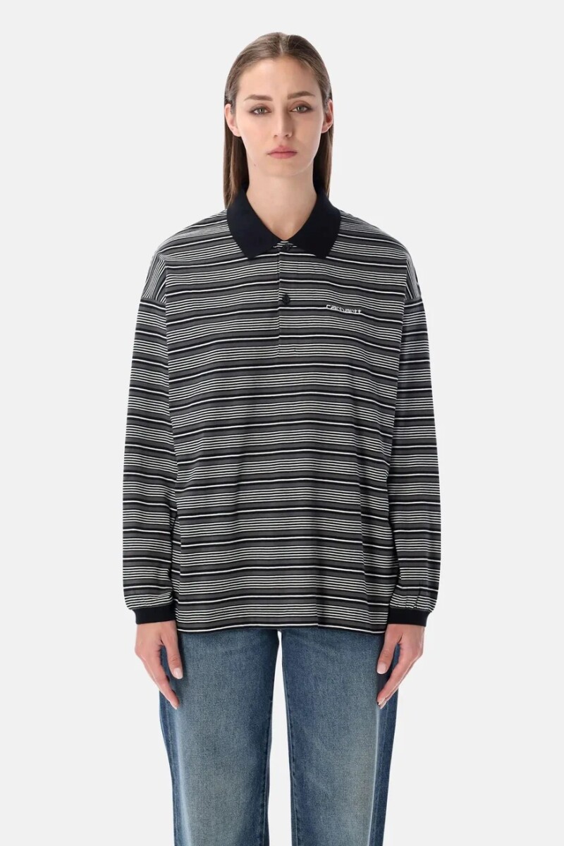 W' L/S LARGO POLO T-SHIRT Rayas