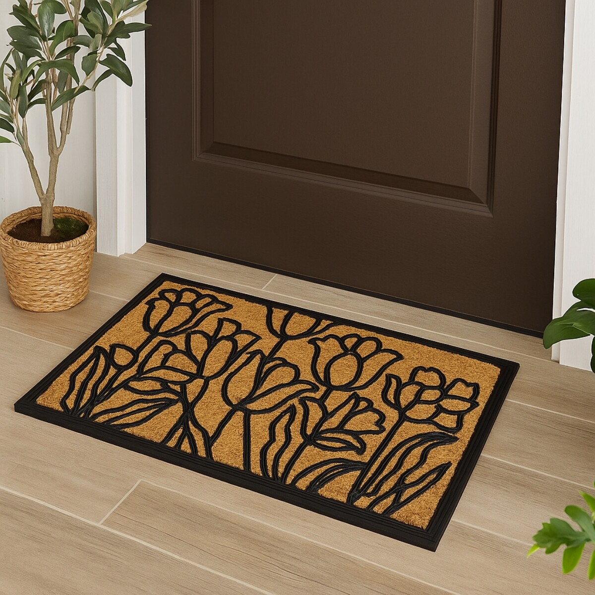 Felpudo coco/goma 40x60 cm - TULIPANES 