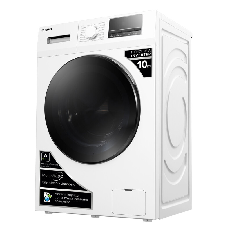 Lavarropas Automático Carga Frontal AIWA 10KG Inverter Blanco