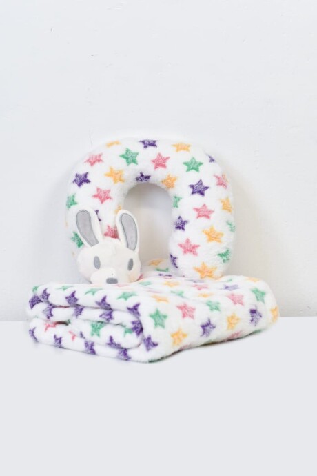 Manta con almohadilla para bebé Conejo arcoíris