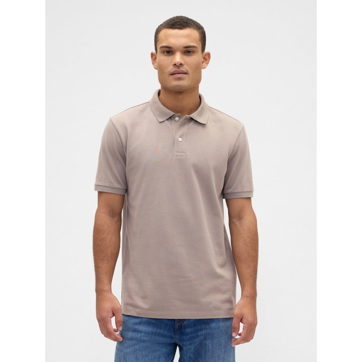 V-STRETCH PIQUE POLO - SOLID - MEDIUM COOL BROWN 