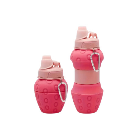 Botella plegable de silicona frutilla Rosado